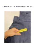 Adding pockets to existing Emperor's garment in a contrast fabric