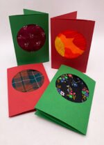 Fabric Scrap Card Making Kit - 5 Cards - Green - Image 2