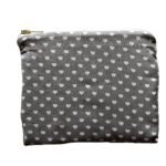 Grey Heart Print Make Up Bag