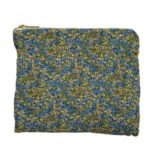 Blue and Green Ditsy Floral Make Up Bag