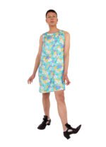 Turquoise Floral Shift Dress - UK 10-12