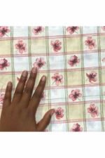 Fabric Ref 1957- Check Floral Cotton - Image 2