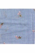 Fabric Ref 3118 - Embroidered Gingham Cotton Mix