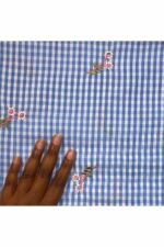 Fabric Ref 3118 - Embroidered Gingham Cotton Mix - Image 2