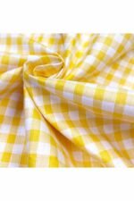 Fabric Ref 3847 - Yellow Gingham Cotton - Image 3