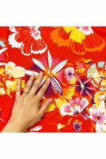 Fabric Ref 4045 - Floral Viscose Mix - Image 2