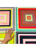 Fabric Ref 5136 - Geometric Satin Mix - Image 2