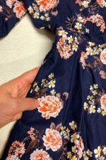 Navy Floral Skater Dress- ref 3 - Resale item - Approx 14-16 - Image 7