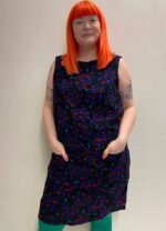Black Floral Dress- ref 39 - Resale item - Approx 12-14