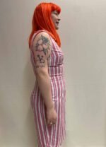 Pink Stipe Pencil Dress- ref 79 - Resale item - Approx 12-14 - Image 2