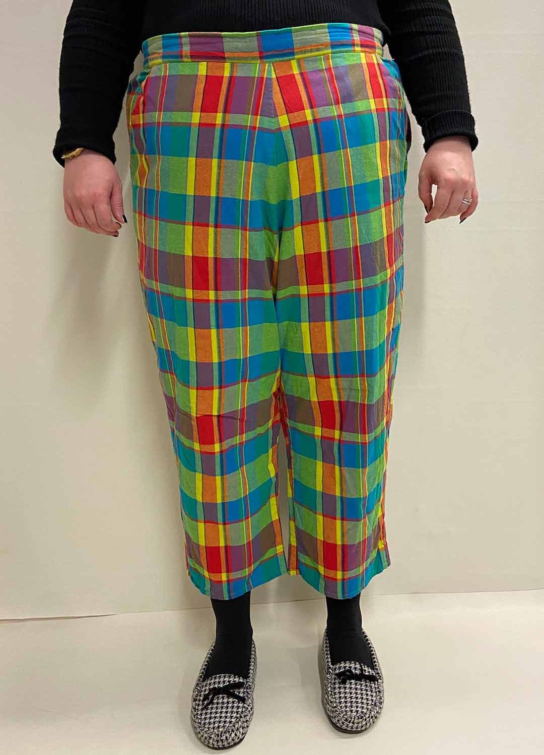 Rainbow Check Trousers- ref 23 - Resale item - Approx 18-20 Rainbow Check Trousers- ref 23 - Resale item - Approx 18-20 - Image 1