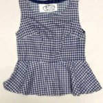 Houndstooth Peplum Crop top - Ref 61 - Resale item - UK 6-8