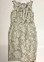 Cream Brocade Pencil Dress- ref 13 - Resale item - Approx 10-12