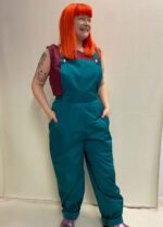 Teal Taffeta Dungarees - ref 36 - Resale item - Approx 12-14