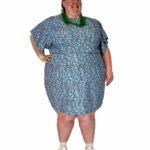 Blue vintage ditsy floral mini dress - ref 117 - Resale item - UK 30-32