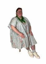 Blue vintage floral trapeze dress - ref 116 - Resale item - UK 30-32 - Image 2