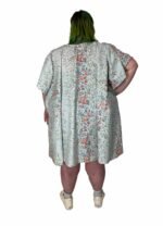 Blue vintage floral trapeze dress - ref 116 - Resale item - UK 30-32 - Image 4