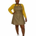 Golden A-line dungaree-mini - ref 122 - Resale item - UK 14-16