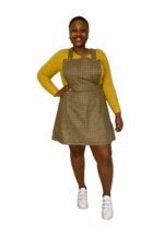 Golden A-line dungaree-mini - ref 122 - Resale item - UK 14-16