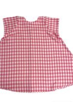 Pink + white checked trapeze dress - ref 115 - Resale item - UK 18-20