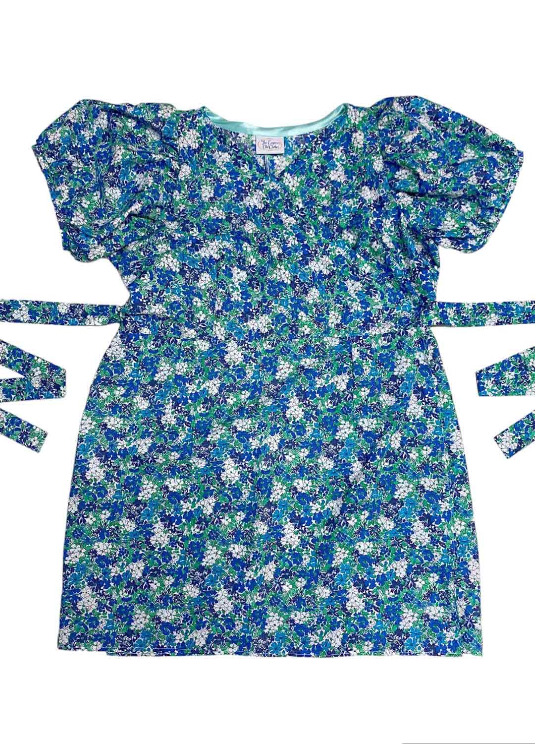 Blue ditsy floral wrapover minidress - ref 134 - Resale item - UK 18-20 Blue ditsy floral wrapover minidress - ref 134 - Resale item - UK 18-20 - Image 1