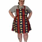 Leafy vintage A-line dungaree-mini - ref 123 - Resale item - UK 22-24