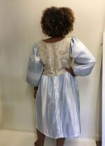 Gold + Blue silk / satin Tea Dress - ref 149 - Resale item - Approx UK 12-14 - Image 3