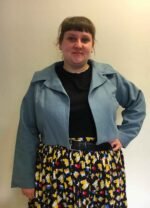 Blue Cropped Jacket - ref 157 - Resale item - Approx UK 18-20