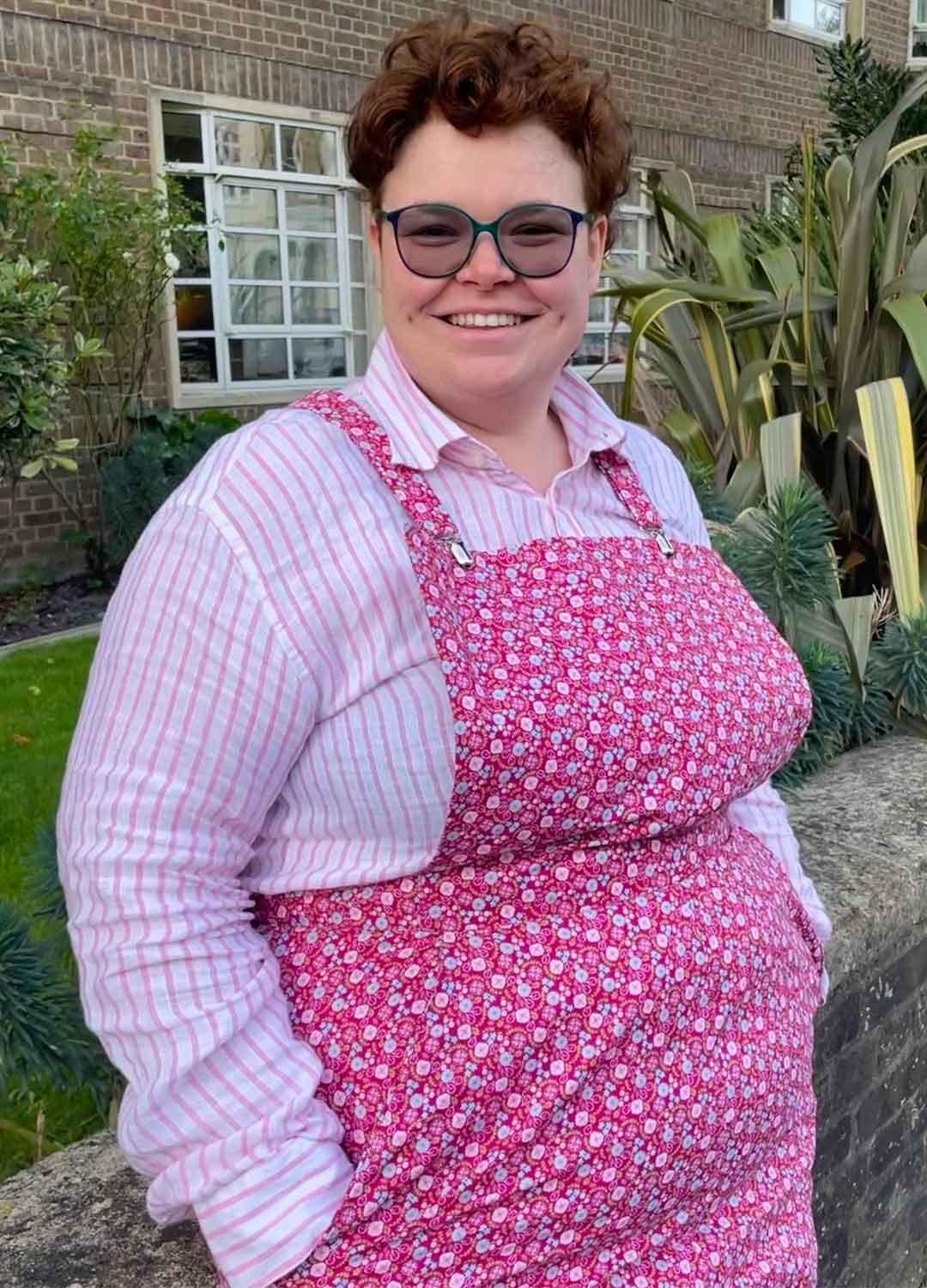 dungaree1c Pink ditsy floral wide leg Dungarees - ref 155 - Resale item - Approx 22-24 - Image 1