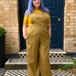 Green checked wide leg Dungarees - ref 154 - Resale item - Approx 18-20