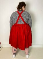 Red gathered pinafore - ref 161 - Resale item - Approx UK 22-24 - Image 3