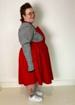 Red gathered pinafore - ref 161 - Resale item - Approx UK 22-24 - Image 4