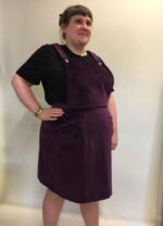 Purple velvet-mix dungaree-mini - ref 141 - Resale item - UK 18-20