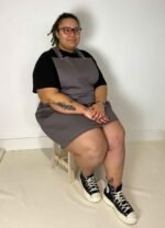 Grey cotton dungaree-mini - ref 144 - Resale item - UK 26-28 - Image 2