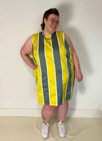 Stripey Shift Dress- ref 152 - Resale item - Approx 26-28