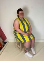 Stripey Shift Dress- ref 152 - Resale item - Approx 26-28 - Image 2