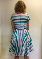 Stripey Satin Skater Dress - ref 148 - Resale item - Approx 12-14 - Image 3