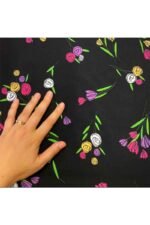 Fabric Ref 4837 - Floral Crepe Satin - Image 2