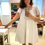 White broderie anglaise trapeze dress - ref 183 - Resale item - UK 14-16