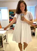 White broderie anglaise trapeze dress - ref 183 - Resale item - UK 14-16