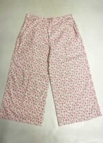 Pink + white ditsy floral cotton wide leg trousers - ref 166 - Resale item - Approx UK 22-24