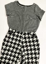 Monochrome houndstooth wool-mix classic jumpsuit - ref 162 - Resale item - Approx UK 18-20 - Image 5