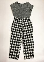 Monochrome houndstooth wool-mix classic jumpsuit - ref 162 - Resale item - Approx UK 18-20 - Image 3
