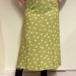 Green floral + dotty viscose A-line skirt- ref 172 - Resale item - Approx UK 14-16