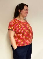 Red + green dotty cotton tee - ref 177 - Resale item - Approx UK 18-20 - Image 2