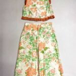 Cream big bloom print satin culottes two piece - ref 168 - Resale item - Approx UK 14-16