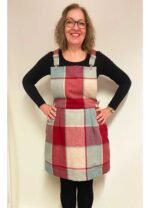 Windowpane check wool pinafore - ref 194 - Resale item - Approx UK 12-14