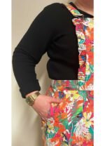 Bird print multicolour cotton dungaree-mini - ref 190 - Resale item - Approx UK 18-20 - Image 2