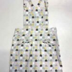 Pastel geometric print cotton dungaree-mini - ref 191 - Resale item - Approx UK 12-14