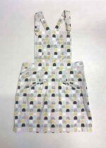 Pastel geometric print cotton dungaree-mini - ref 191 - Resale item - Approx UK 12-14